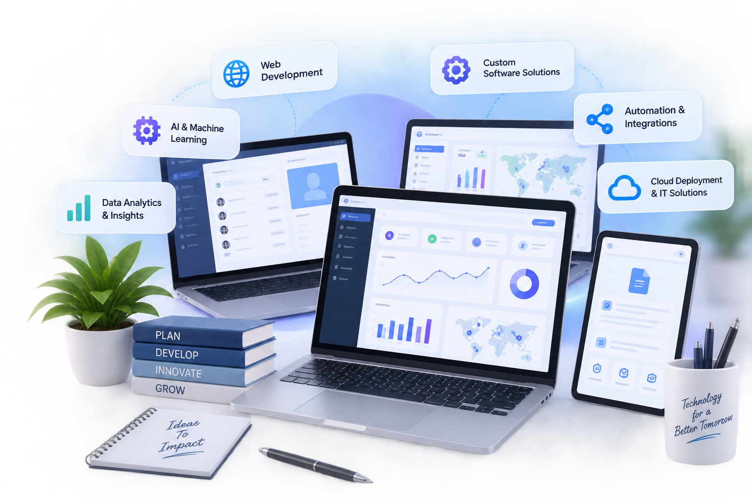 Technology projects portfolio illustration